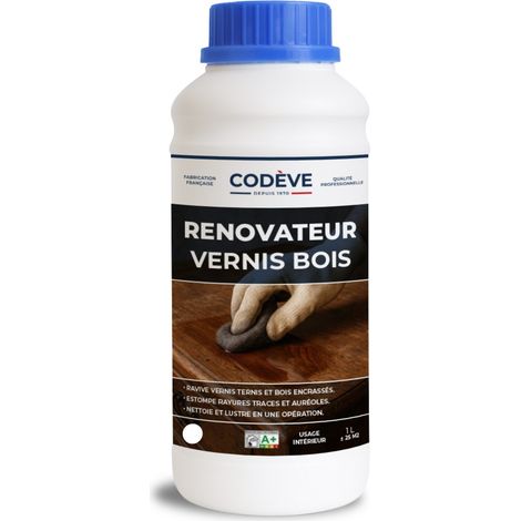 Renovateur Vernis Bois - 1 L   - Codeve Bois - Pour Raviver La Teinte D'origine De Votre Bois Verni, Ciré Ou Huilé. (1/4)