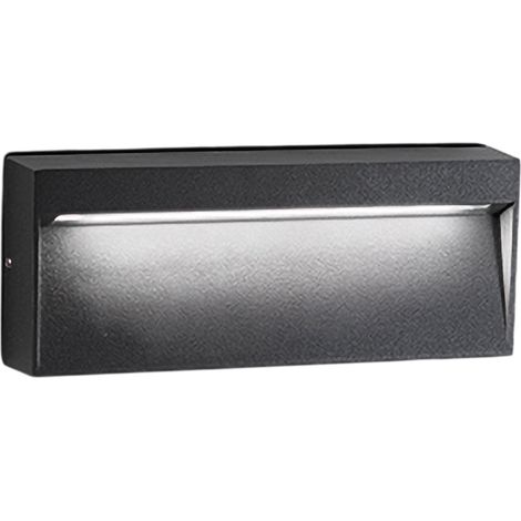 Bottom Lampada da Parete a LED Grigio Scuro 8.5W IP54 3000K in Alluminio pressofuso per Interni ed Esterni Design Moderno ed Elegante Linea Slim (1/3)