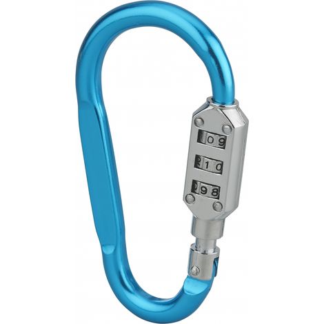 Thirard – Cadenas mousqueton à combinaison 3 chiffres – Corps en alliage moulé – Anse en acier Ø 7 mm – Usage intérieur – Couleur bleue