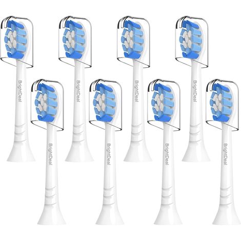 Pack of 8 Soft Toothbrush Heads - Compatible with Sonicare Sensitive Electric Toothbrushes - White (1/5)