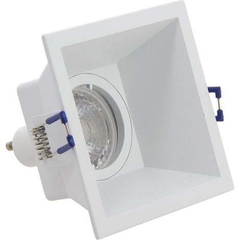 Spot GU10 50W 2700K Carré profond Blanc IP20 (1/6)