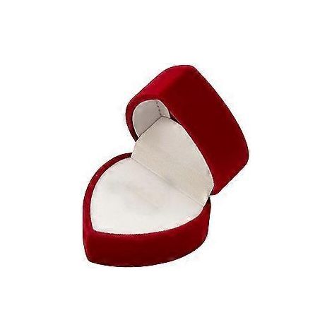 Boîte à bijoux élégante et robuste en forme de cœur floqué, idéale pour ranger bagues de fiançailles, boucles d'oreilles et autres bijoux fantaisie. (1/5)