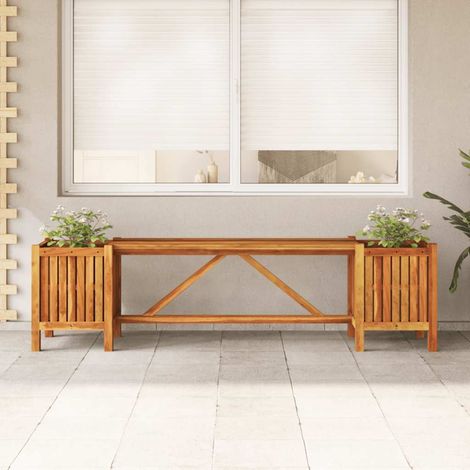 Gartenbank mit 2 Pflanzkübeln 150x30x40 cm Massivholz Akazie vidaXL (1/3)