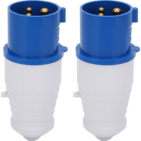 Fiche 2 prises industrielles 16A 3P triphasé étanche anti-explosion 220-250V, connecteur mâle 3 trous, usage intérieur/extérieur (1/5)