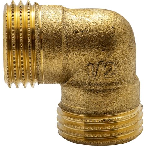 Raccord coudé laiton mâle - mâle 1-2