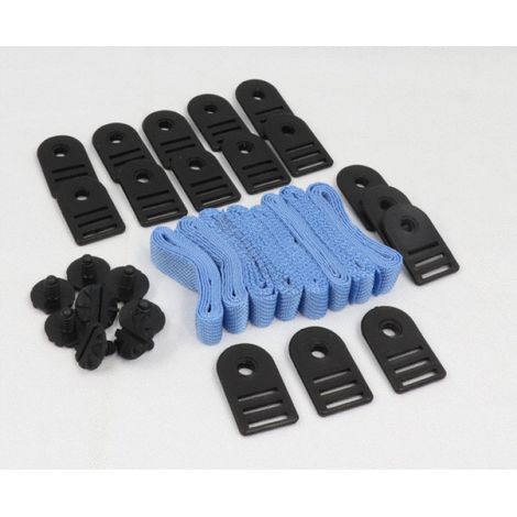 Lot de 8 attaches pour enrouleur de bâche Solaris Kokido – Sangle 62 cm de largeur – Accessoire pour bâche en milieu humide – Jardiboutique