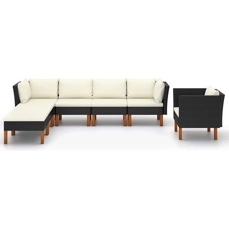 Maison Exclusive - 7-tlg. Garten-Lounge-Set Poly Rattan Eukalyptu (1/5)