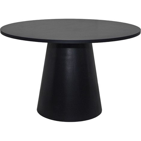 Table à manger scandinave ronde 120 cm effet bois noir