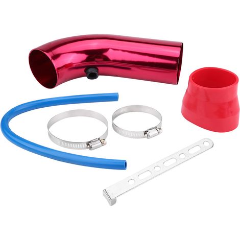 Tuyau d'admission d'air froid universel 76mm 3 pouces pour voiture, kit système de filtration avec filtre rouge (1/5)