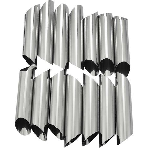 Ensemble de 14 tubes en acier inoxydable 430 pour la fabrication de cannoli - 12,7 cm (5 pouces) (1/5)