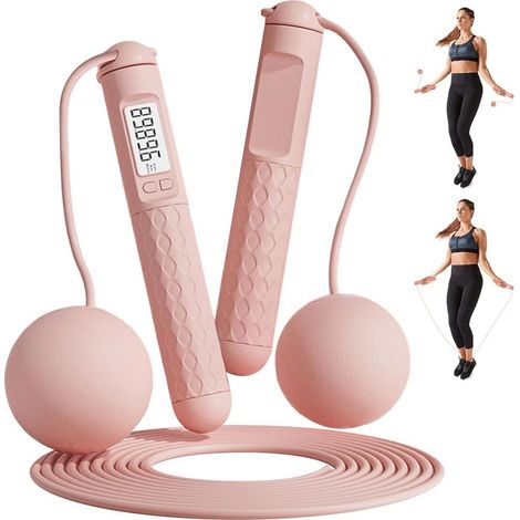 Corde à Sauter Sans Fil Intelligente avec Compteur, Corde a Sauter Sans Fil Sport, Poignées Antidérapantes Jump Rope Réglable pour Fitness Adulte,Enfant (1/5)