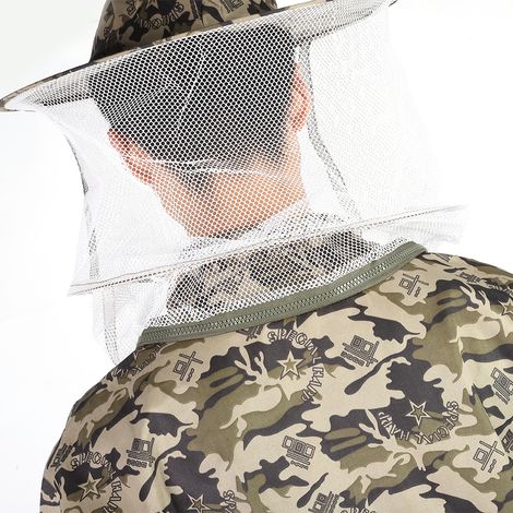 Combinaison de protection intégrale pour apiculture avec chapeau rond à cinq branches et étoile à cinq branches (XL) (1/5)