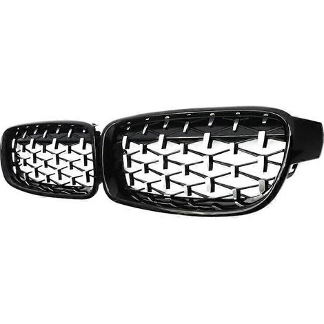 Parrilla delantera tipo riñón, parrilla delantera tipo diamante para capó, parrilla Meteor para BMW F30 F31 F35 320I 328I 335I 2012-2018 (1/5)