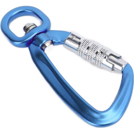 360° drehbarer, selbstsichernder Karabiner für Hundeleine, Hängematte und Rucksack, Blau (1/5)