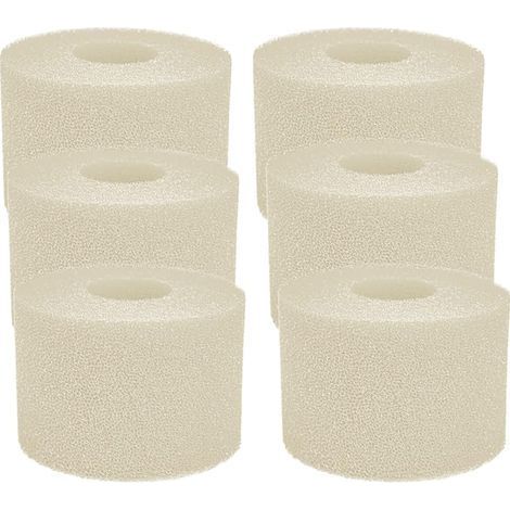 Éponge Filtrante Type S1,Cartouche Filtres de Piscine en Mousse RéUtilisable et Lavable,Filtre en Mousse à Cartouche pour Intex Type S1 Piscine, Aquarium, Spa(6 pièces ) (Beige) (1/5)