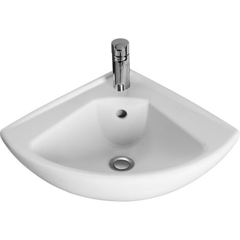 Villeroy & Boch – Lave-mains compact 415x415 mm – Céramique sanitaire blanc alpin – Avec trop-plein et trou pour robinet – SKU 73274001 (1/8)