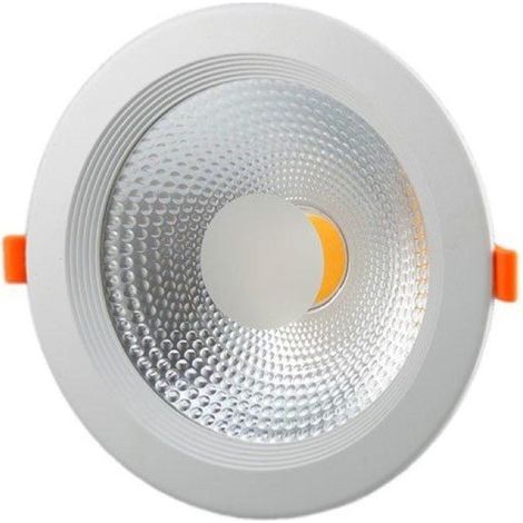 Silamp – Spot LED encastrable rond 30W – Blanc chaud 2300K – 2500 lumens – Angle d'éclairage 145° – Aluminium pour dissipation thermique