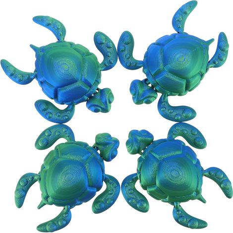 4 Pièces Figurine Tortue Imprimée Décor de Bureau ou Maison Jouet de Tortue Décoration (1/5)
