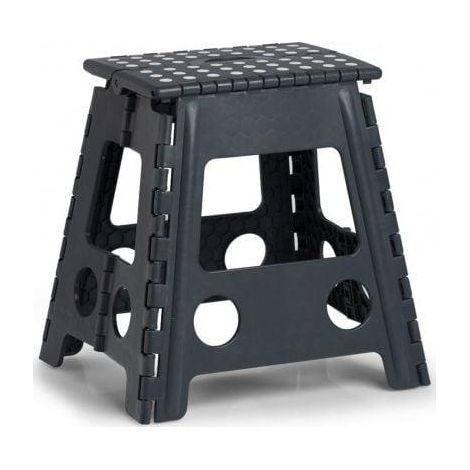 Sgabello pieghevole zeller plastica antracite 38 5 x 31 5 cm