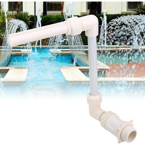 Poolbrunnen mit Wasserfallfunktion und verstellbaren Wassersprinklern. Die Pooldekoration passt auf die meisten 1,5-Zoll-Gewinde-Einlaufdüsen über dem Boden. (1/5)