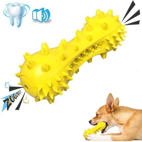 Dog Toothbrush, Dog Chew Toy, Durable Natural Rubber Dog Toy with Squeaker, Teeth Cleaning and Oral Care for Small and Medium Dogs (1/5)