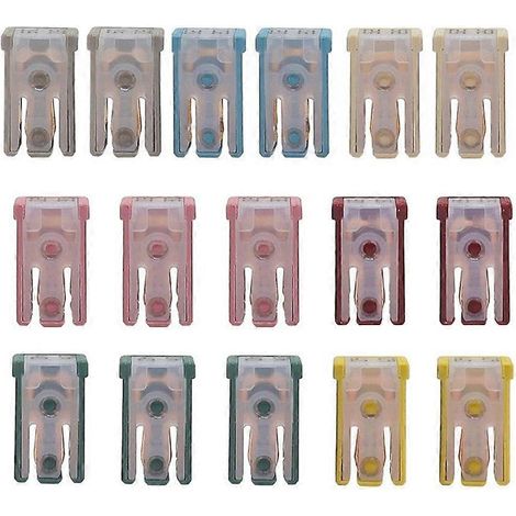 Kit de 16 mini fusibles automobiles à fente, 15 A-60 A, 32 V, assortiment de fusibles de rechange pour voiture (1/5)