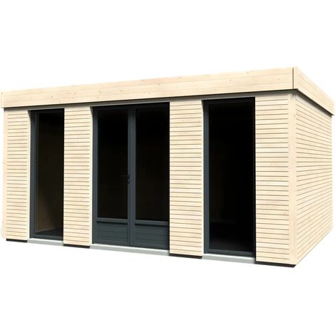 Casetta in Legno Abitabile 5x3.6 metri Parete Isolanti Porta Finestra Giardino (1/5)