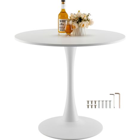 VEVOR Tavolo da pranzo rotondo, tavolo in legno da 31,5 pollici per 2-4 persone, mobili circolari moderni, tavolini da caffe per il tempo libero con base a piedistallo in design Tulip, per cucina di c