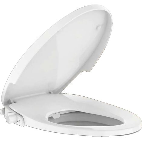 Bidet-Toilettensitz, doppelte Selbstreinigungsdüsen, einstellbarer Sprühdruck, verlängertes Design, sanft schließender Deckel, hydroelektrisch (1/5)