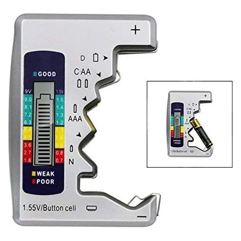 Comprobador de batería digital universal - AAA/AA/C/D 1,5 V-9 V (1/5)