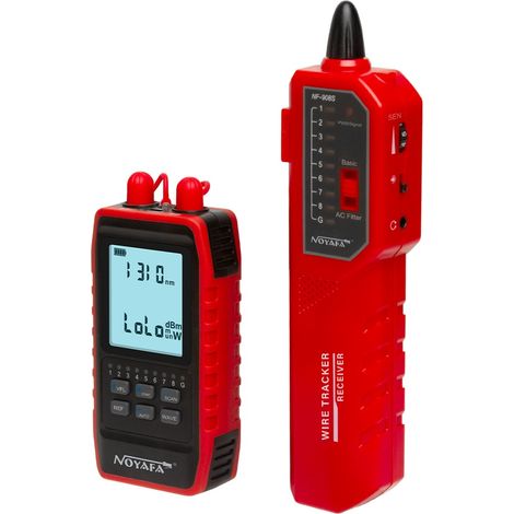 Wattmètre optique, source lumineuse, localisateur visuel de défauts (OPM), testeur de câbles réseau RJ45, détecteur de câbles, testeur de fibre optique (VFL), outil de traçage de câbles NOYAFA NF-908S (1/5)