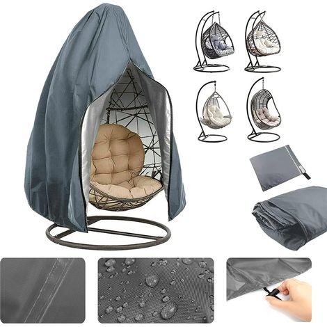 Oxford 210D hanging chair cover, waterproof UV protection, 115x190 cm, grey (1/4)