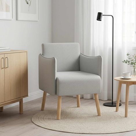 vidaXL Butaca decorativa Gris Claro Terciopelo granulado (1/5)