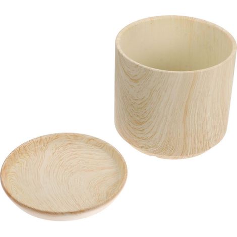 Pot de fleurs en céramique effet bois, compatible avec les bonsaïs, pour usage domestique, beige (1/5)