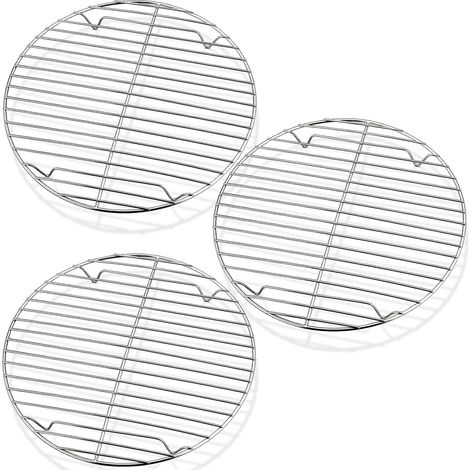 BEBUSINGOTO Runder Kochrost (3er-Pack), Dampfgarroste aus Edelstahl für Küche, Heißluftfritteuse, Suppentopf und Konserven