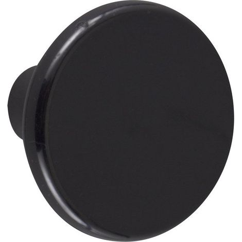 Lot De 6 Boutons De Meuble Rond Noir Plastique H.27 X L.33 X P.33 Mm (1/2)