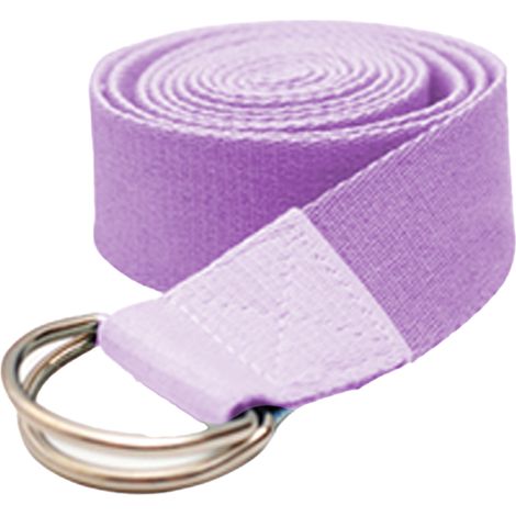 Sangle de yoga avec boucle en D réglable - idéale pour les étirements quotidiens, le yoga, le Pilates et le fitness. Longueur : 2,5 m - Violet (1/4)