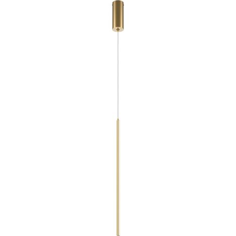Maytoni Halo Lampadario moderno a sospensione sottile in ottone 750lm con paralume bianco (1/5)