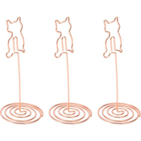 Porte-numéros de table (10 pièces) avec base robuste, plaqué or rose. Idéal pour les mariages, les fêtes, les bureaux et même les chats (1/5)