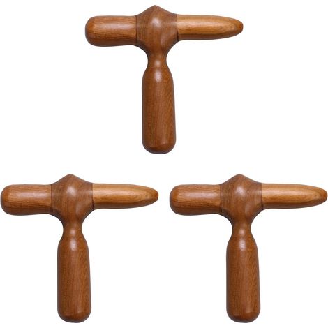 3 Pcs Acupuncture Acupuncture Bâton Croix Marteau Bois Main Pied Jambe Masseur Santé Beauté Outils (1/5)