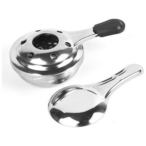 Brûleur à alcool, brûleur d'alcool pour fondue, brûleur à alcool gélifié, Acier Inoxydable, Gris, 15 x 9,3x 4,5 cm (1/4)