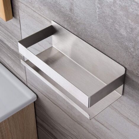 Étagère de Douche Auto-adhésif Panier de Douche Sans Perçage Etagère de Salle de Bain Acier Inoxydable SUS304,Argent (1/5)