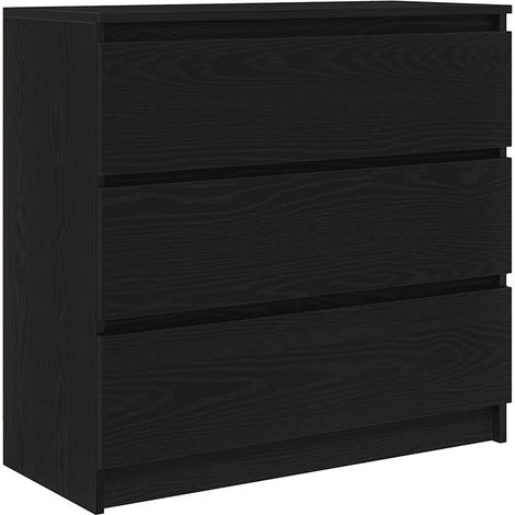 Maison La Vie - Buffet Salon Moderne - Meuble de rangement - chêne noir 80x35x76 cm bois d'ingénierie bu3919