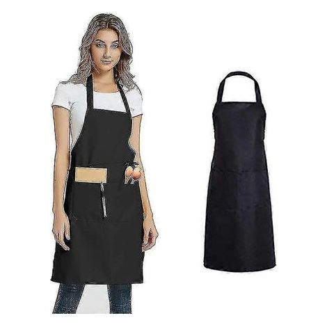 tablier à bavette uni avec 2 poches (1/5)