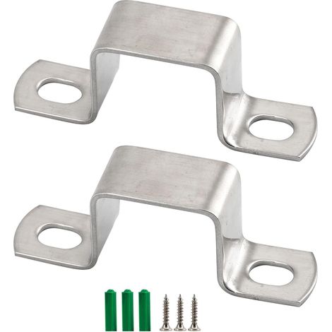 (20 Pieces) Square Tube Holder M20 x 20 mm Stainless Steel 304 U-Shaped Metal Pipe Hanger Strap Clamp (1/5)