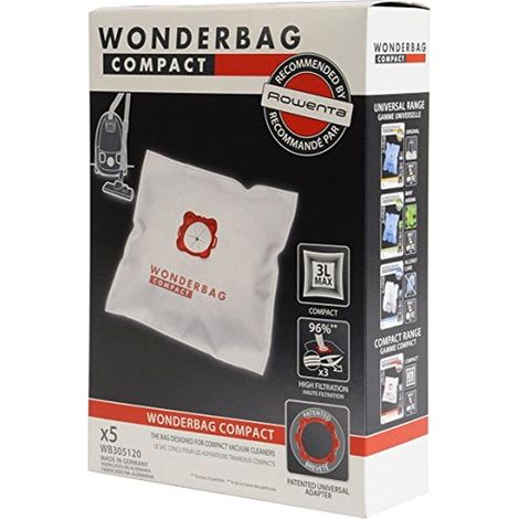 Rowenta Wonderbag Compact WB305120 sacco per aspiratore bianco