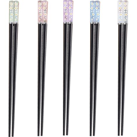 Baguettes - Fibre De Verre - Lavables En Lave-Vaisselle - Design Ambre Transparent - Lot De 5 Paires (1/5)