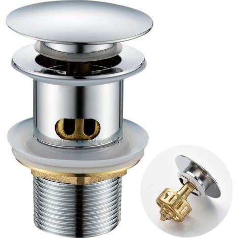 Bonde de lavabo G1' 1/4 Chrome avec Panier avec trop-Plein (1/5)