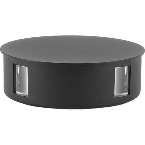 Kreative LED-Wandleuchte aus Aluminium, 12 W, 4 LEDs, 360° Abstrahlwinkel, Nachttischlampe für Wohnzimmer, Flur, KTV, Esszimmer (AC85-265 V, rund, schwarz) (1/5)