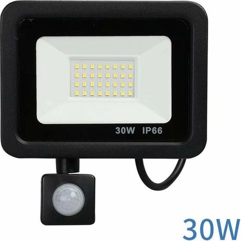 30 W, schwarz, Flutlicht mit Bewegungsmelder, wasserdichtes LED-Flutlicht für den Außenbereich, geeignet für die Außenbeleuchtung (1/5)